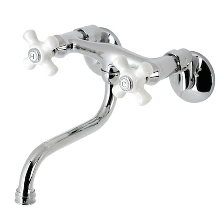 Kingston Brass KS615C Two-Handle Wall Mount Bathroom Faucet, Polished Chrome KS615C
